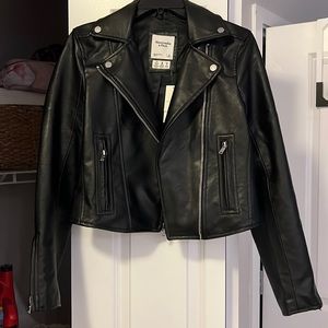 Abercrombie and Fitch leather moto jacket